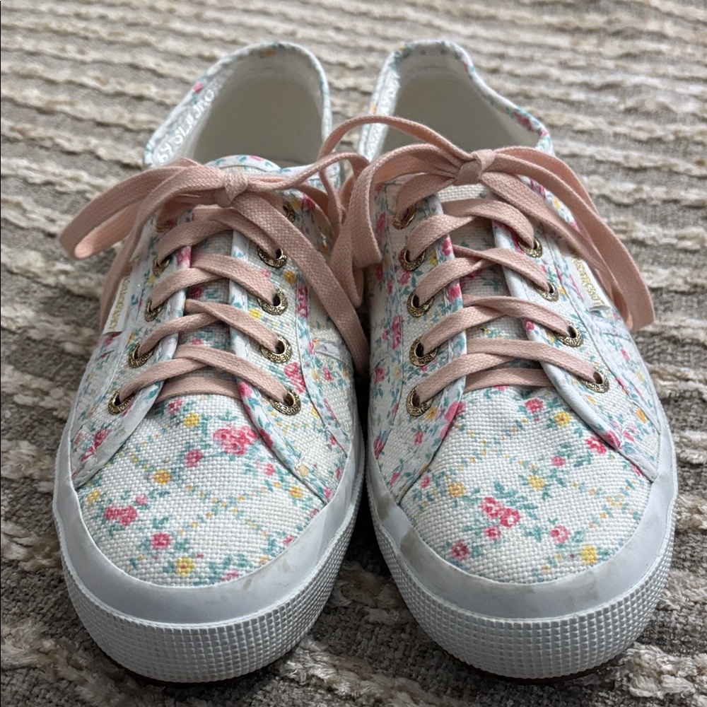 LoveShackFancy x‎ Superga Floral Chunky Sneakers Size 7.5 - Picture 2 of 16